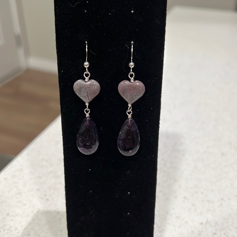 Jay King porcelain and amethyst earrings